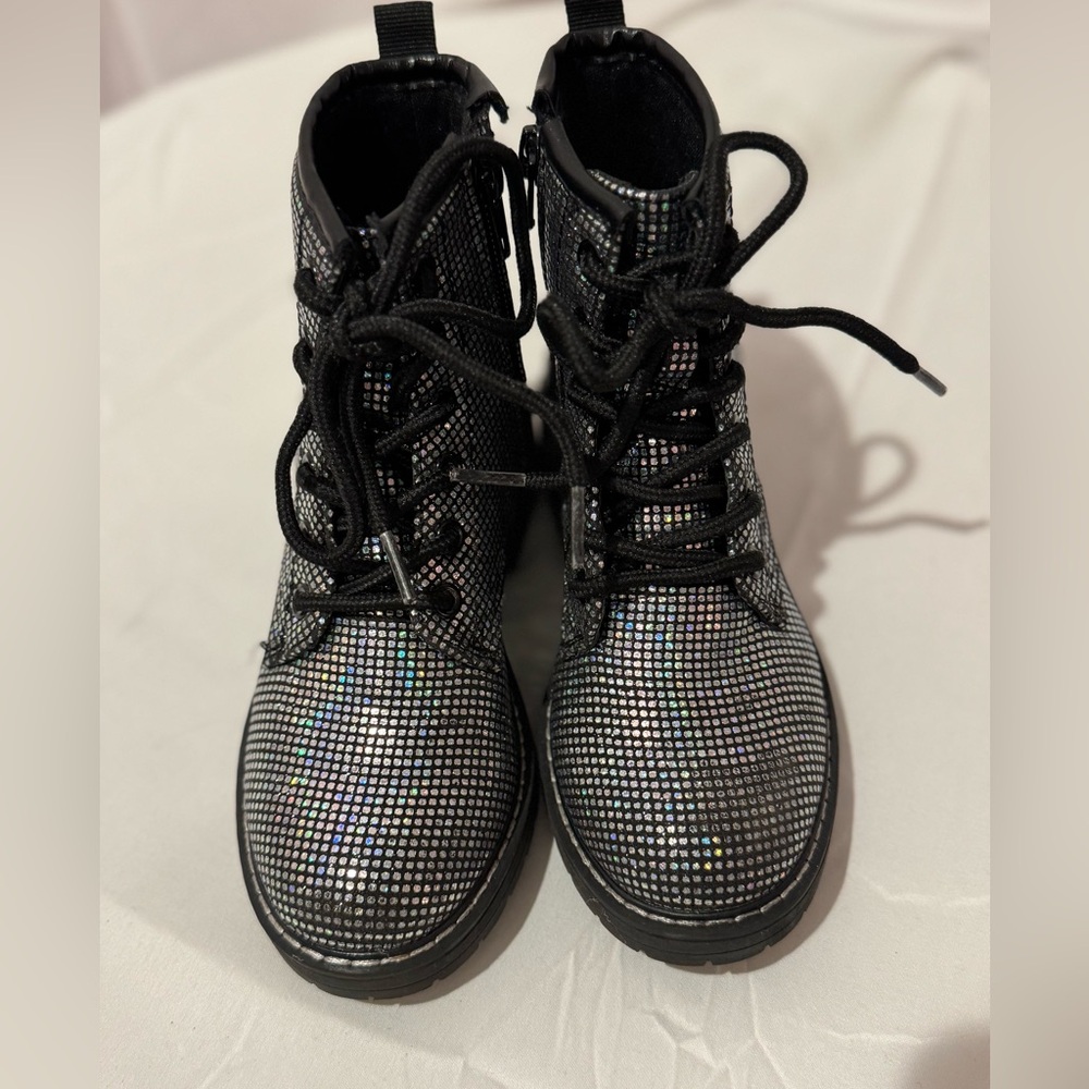 Kids Black Steve Madden Glitter Boots